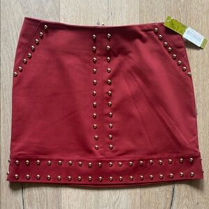Gianni Bini Dark Clay Studded Skirt